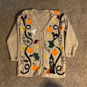 Vintage Sasson Halloween Cardigan Sweater L